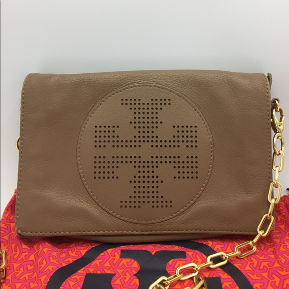 Tory Burch Taupe Leather Convertible Bag - Picture 16 of 16